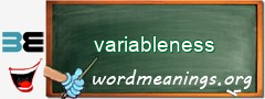 WordMeaning blackboard for variableness